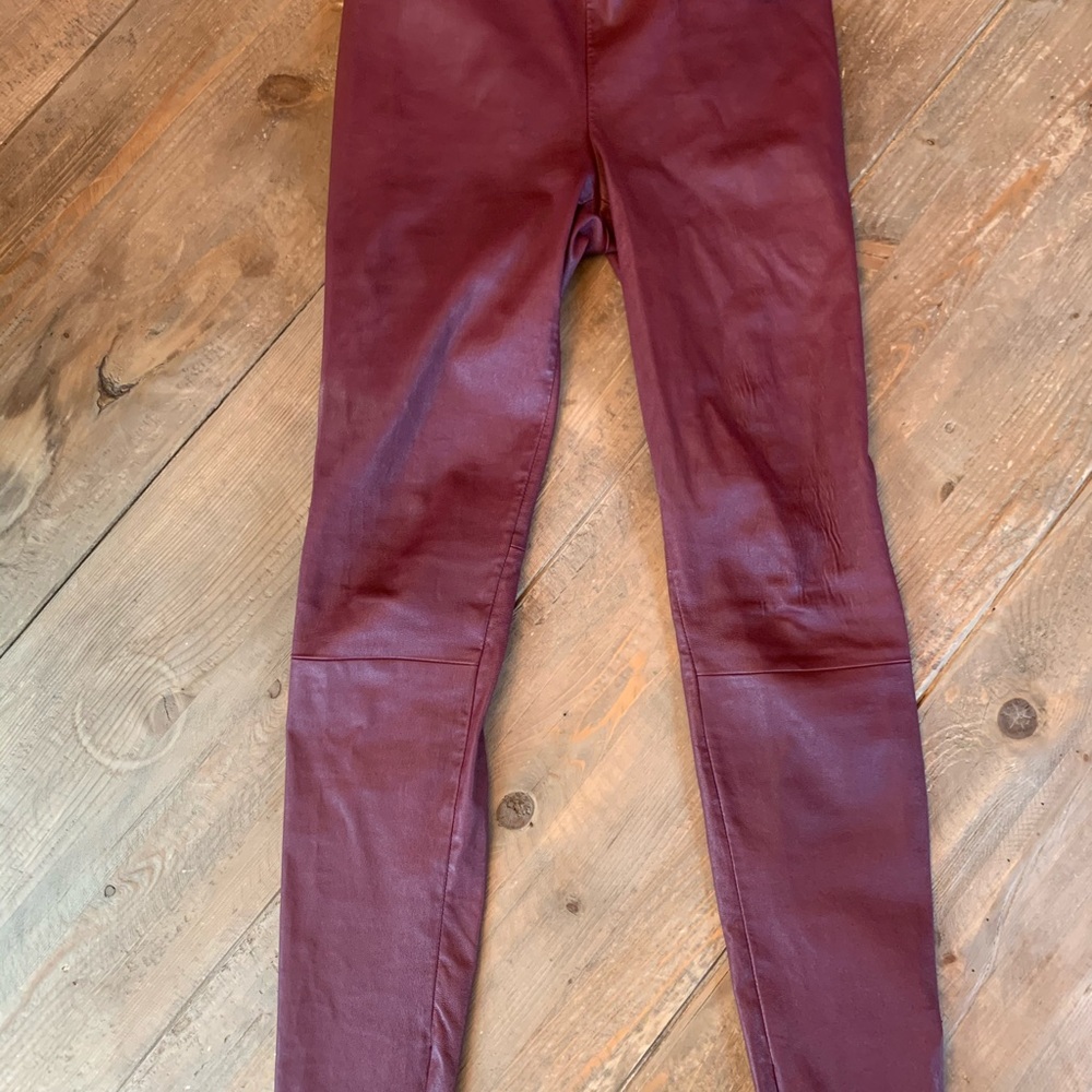 Vince Lamb leather Leggings zip ankles Medium - Picture 3 of 8